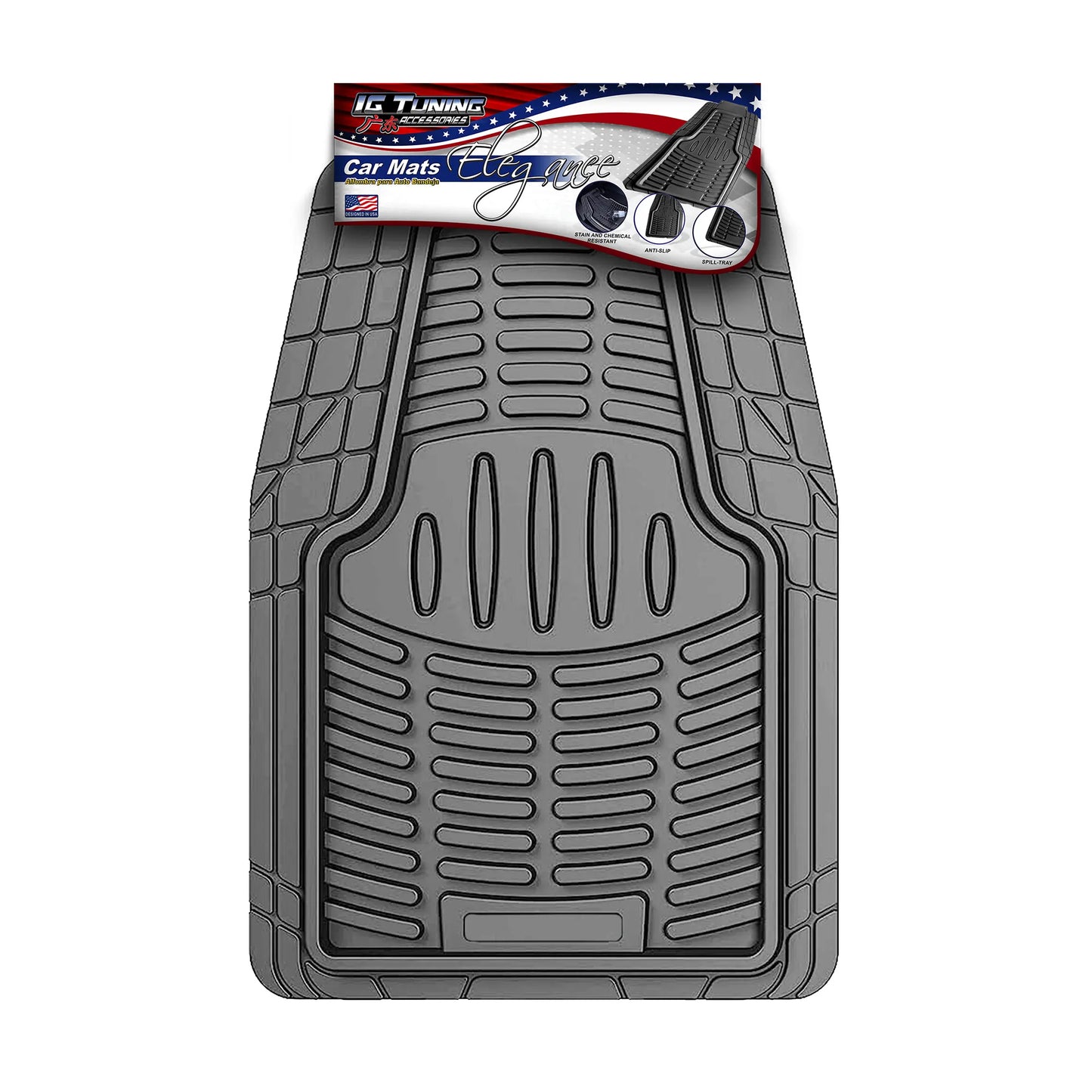 Floor Mat Set Elegance Gray 4 Pcs image 0