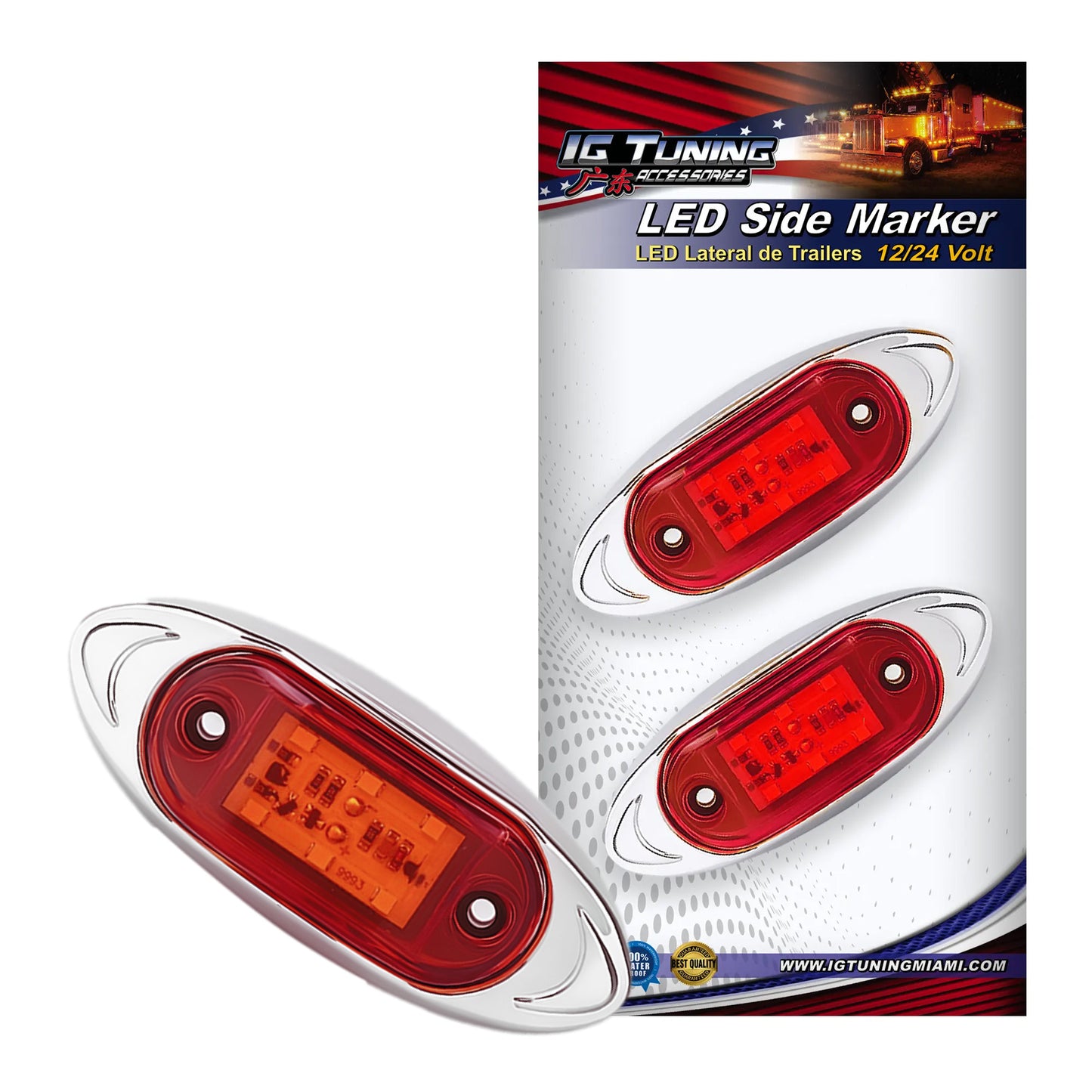 Red Oval Led Lamp image 0
