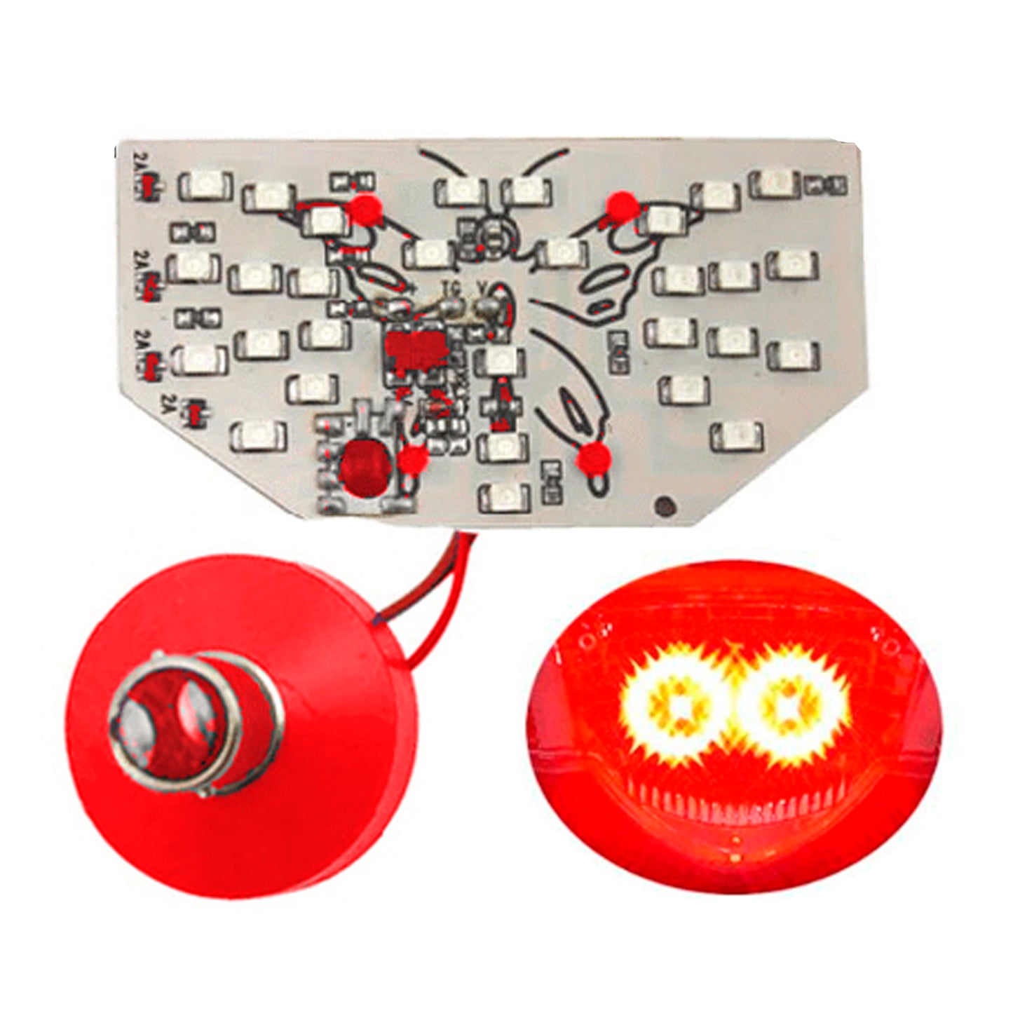 Motorcycle Stop light 22 Leds Square white image 0