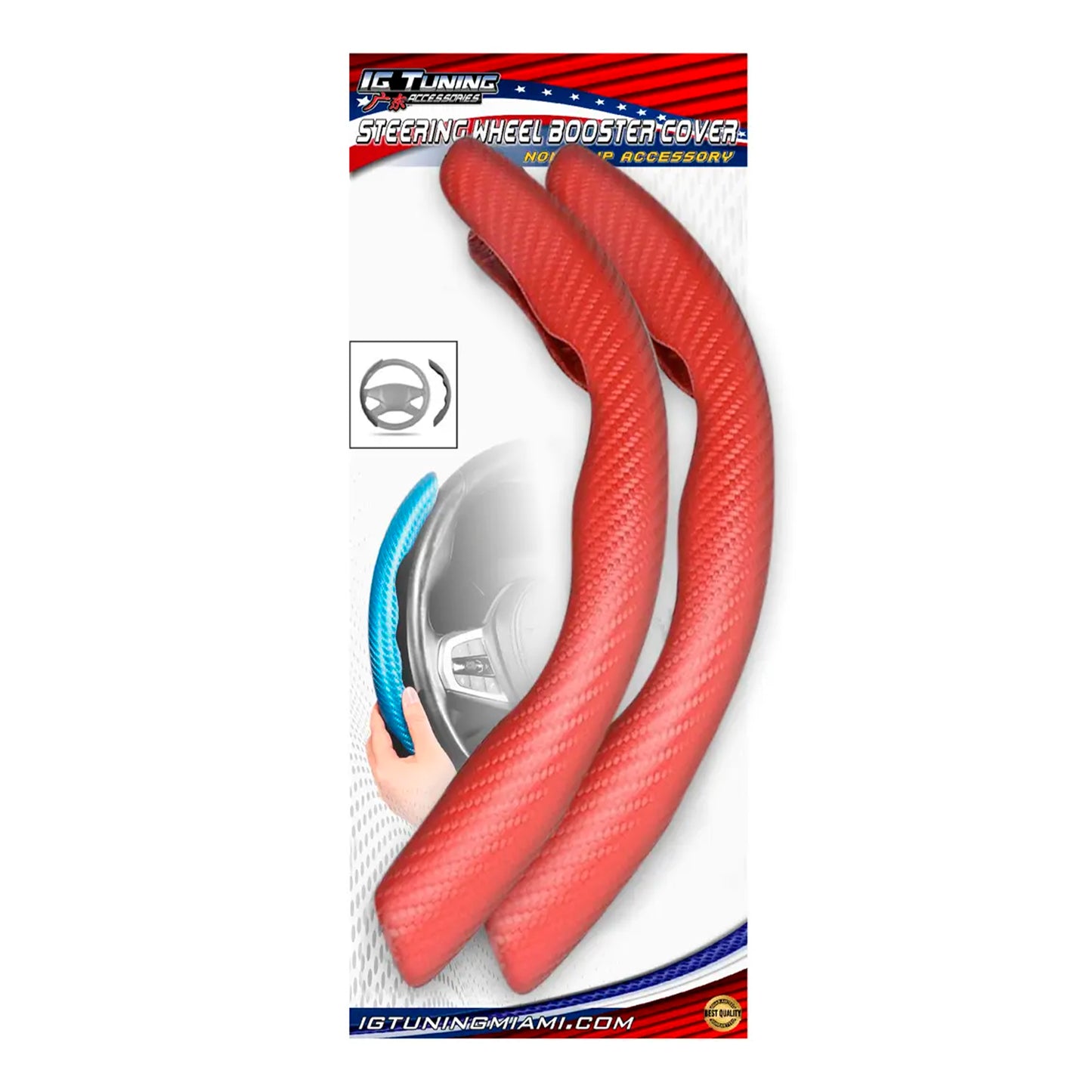 Red Segmented Steering Wheel Cover image 0