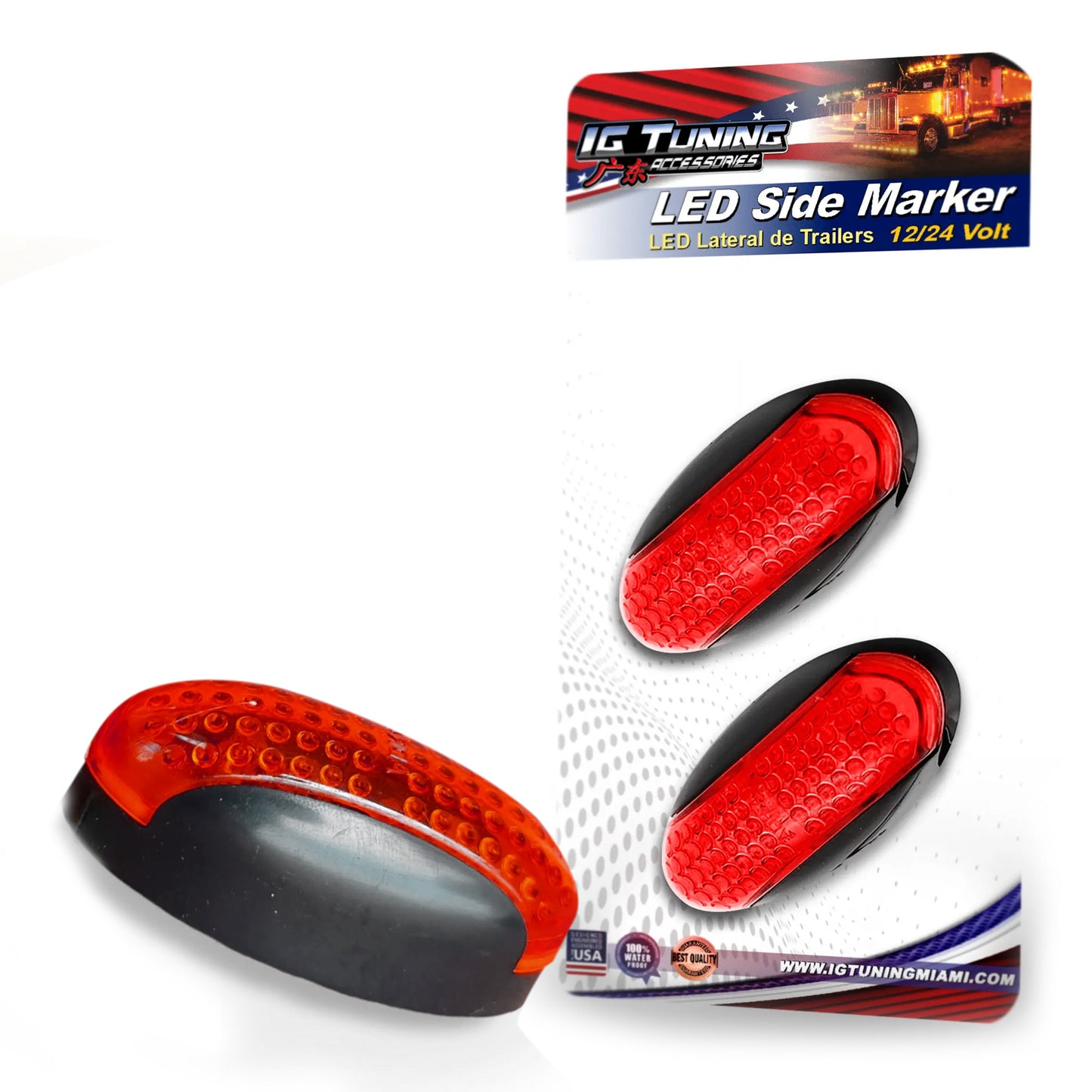 LED Truck Headlight Red 2 pcs image 0