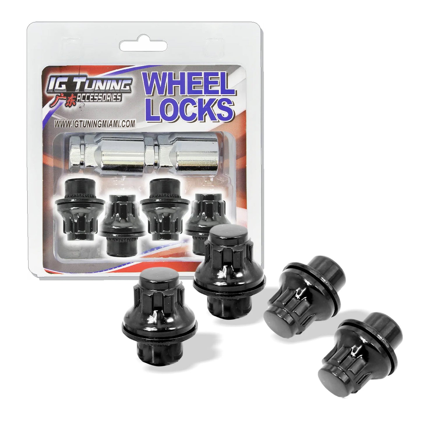 L37Mmx 14X1.5, Black 4 Nuts 2 Keys image 0