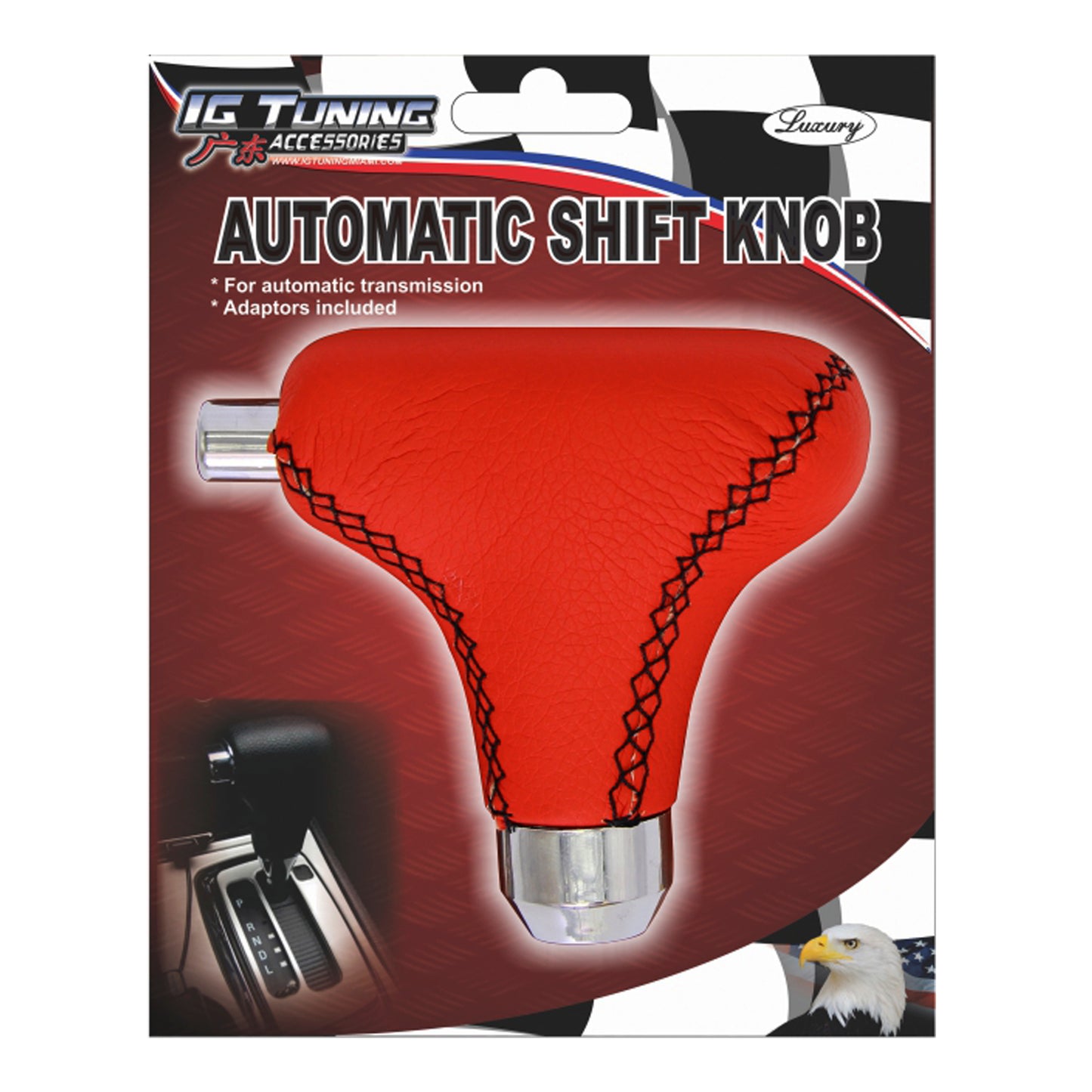 Automatic gear shifter knob with button Red image 0