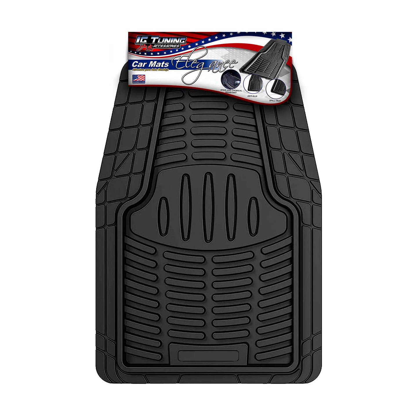 Floor Mat Set Elegance Black 4 Pcs image 0