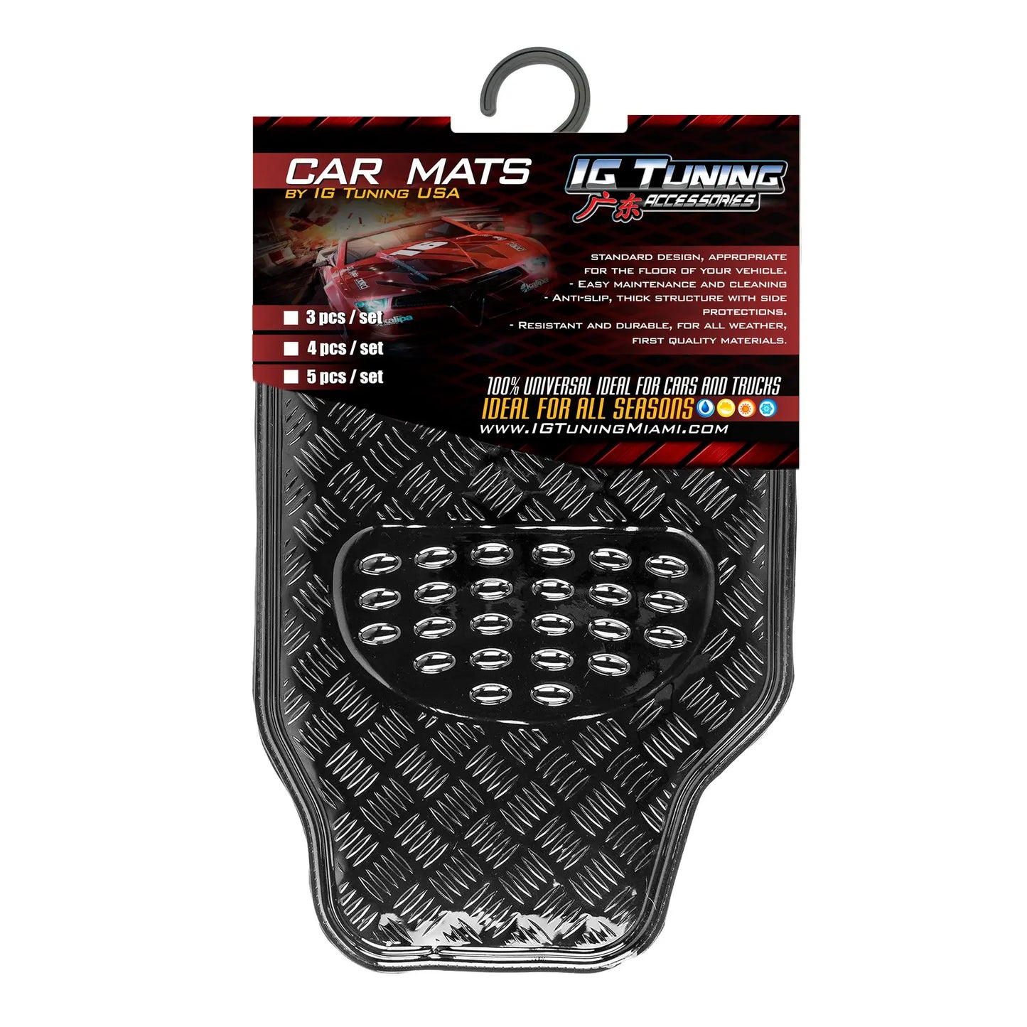 Car Mats Floor 4 Pcs Metal Black image 0