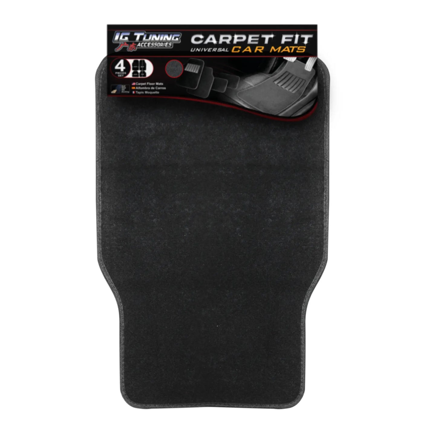 Heavy Duty Carpet Mat 800 Grams Black 4 Pcs image 0