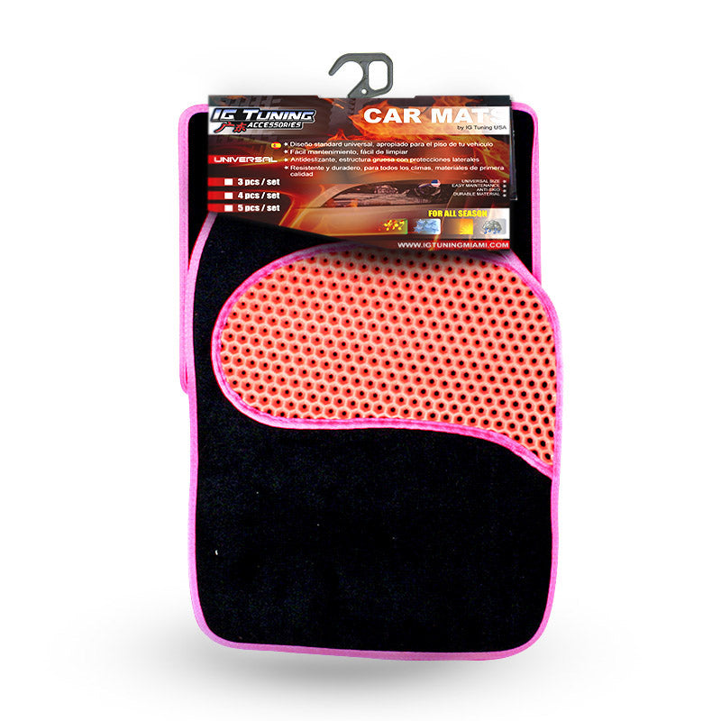 Carpeted Car Mats Rose 4 Pcs image 0