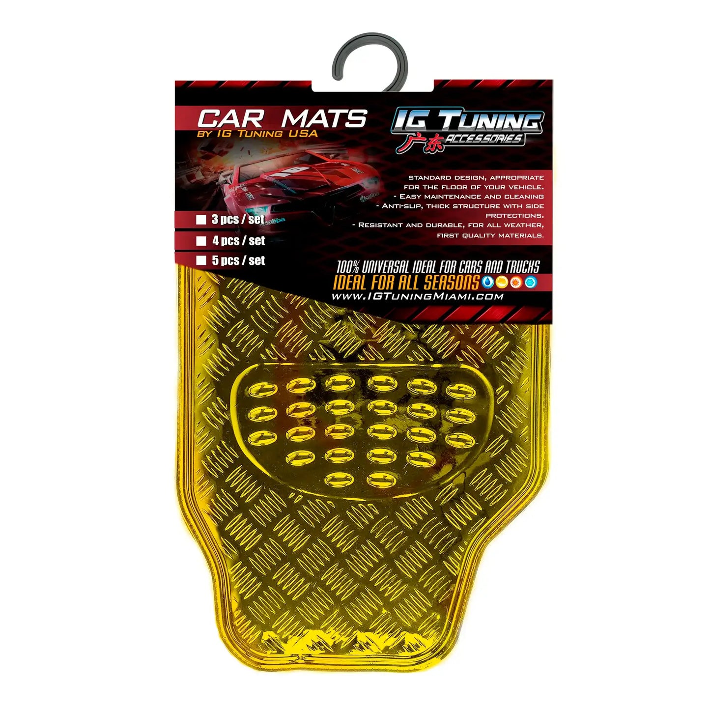 Car Mats Floor 4 Pcs Metal Gold image 0