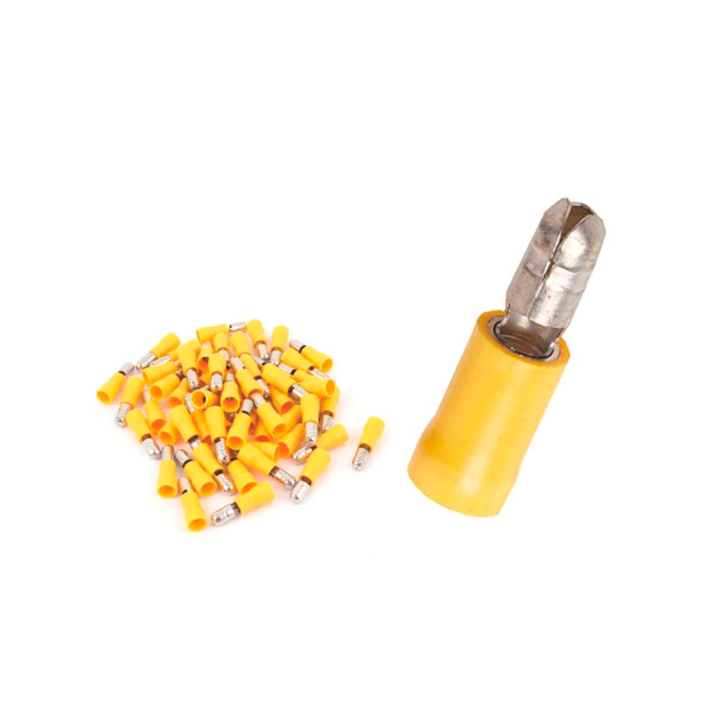 Terminal Plug Male Round Yellow 100 pcs image 0