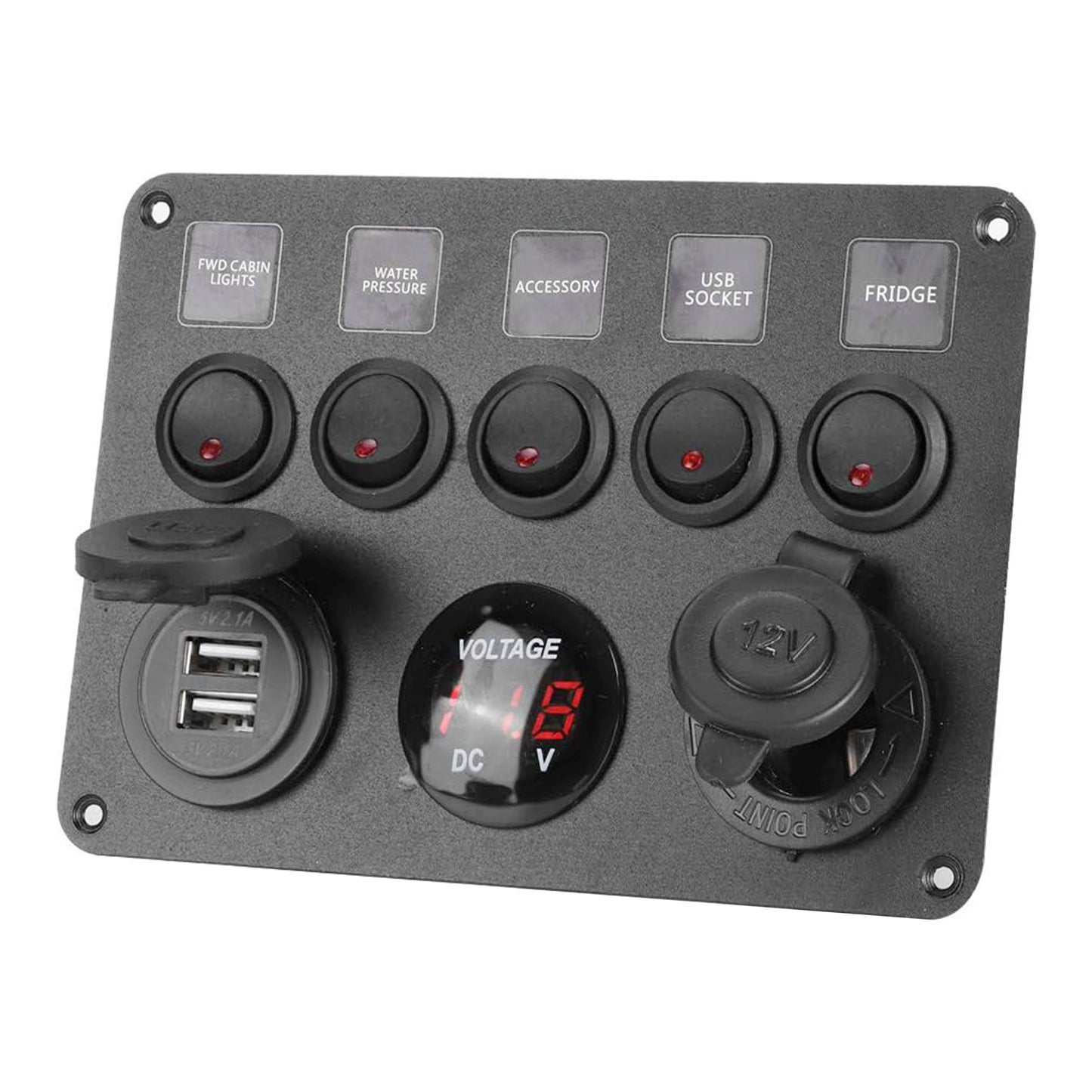 Control Panel 5 Switches USB Lighter Volt image 0
