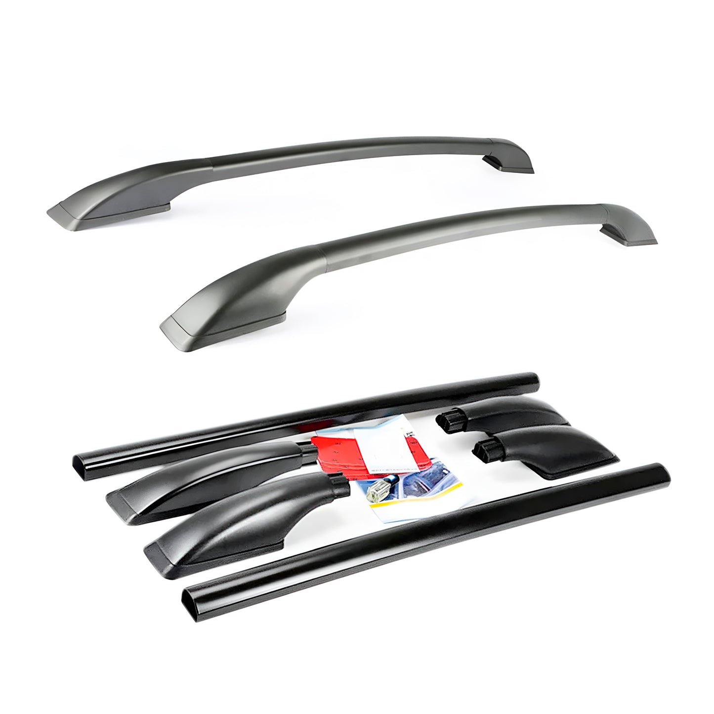 Universal Black Roof Rack Aluminum Alloy Side Bars Rails image 0