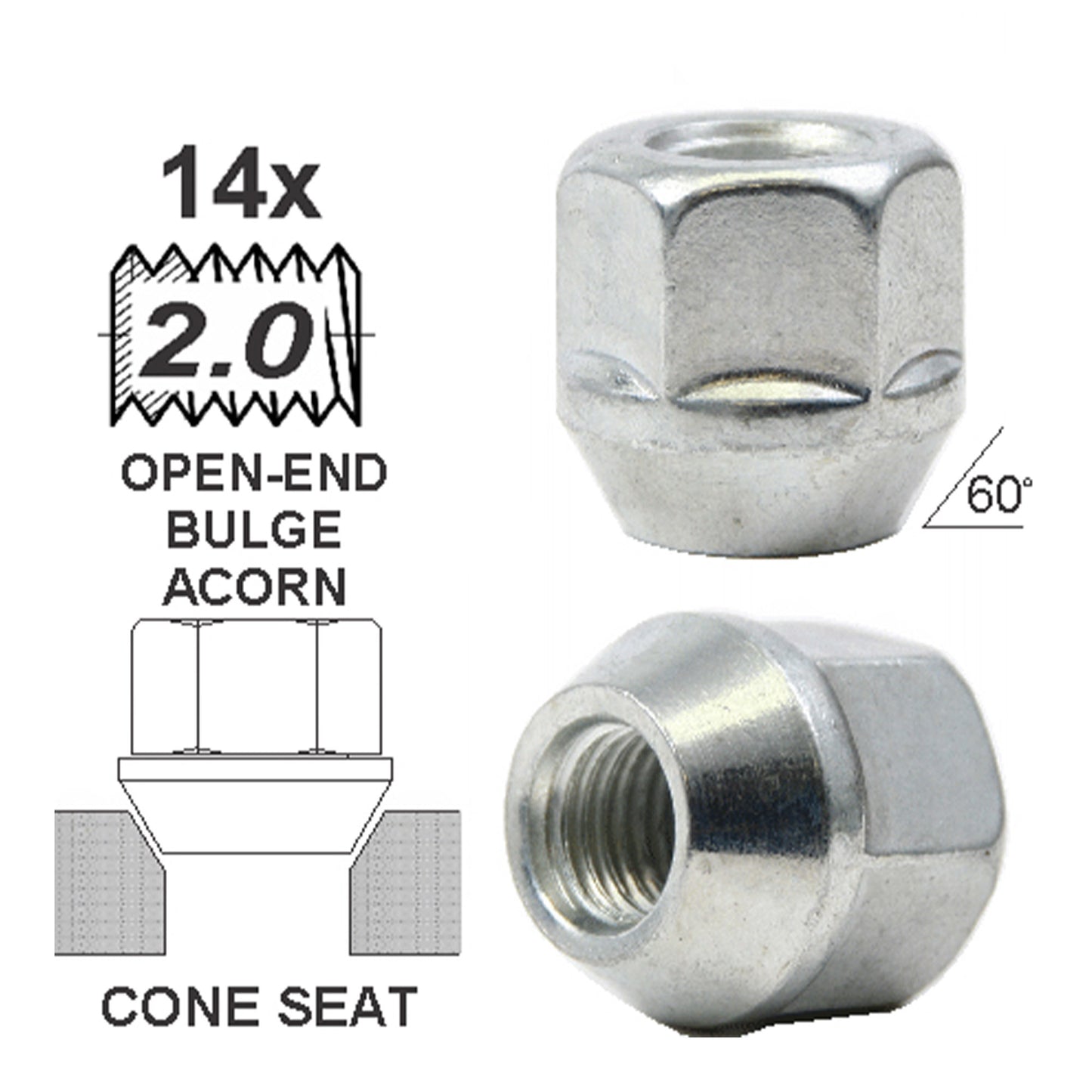 Tuerca Open-End Bulge 21mm 14x2.00 image 0