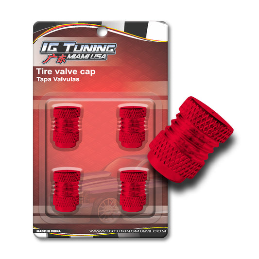 Red 4Pcs. Set Valve Caps. image 0