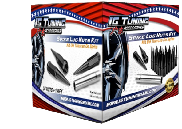 Spike Lug Nut 4.4 inch 12x1.5 Black 25 pcs image 1