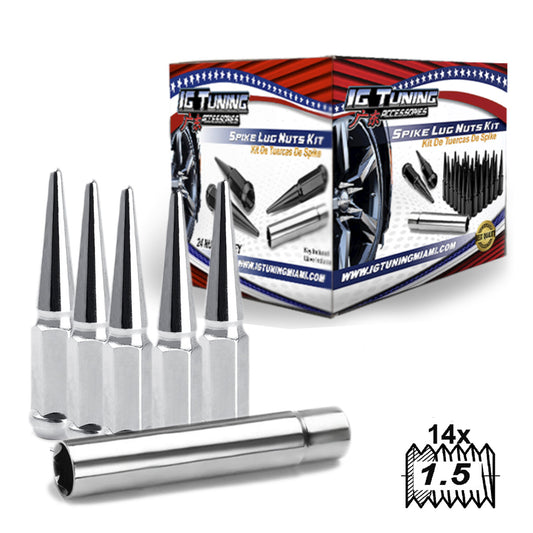 Spike Lug Nut 4.5 inch 14x1.5 Chrome 25 pcs image 0