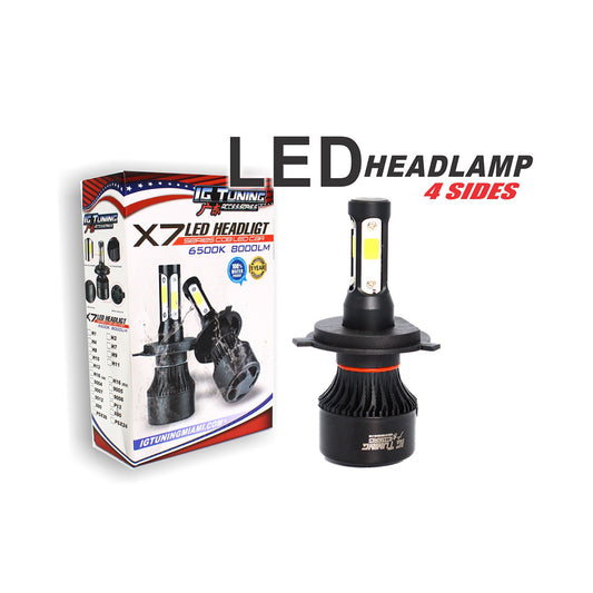 Headlight Led 4 sides Black 9004 -7 image 0