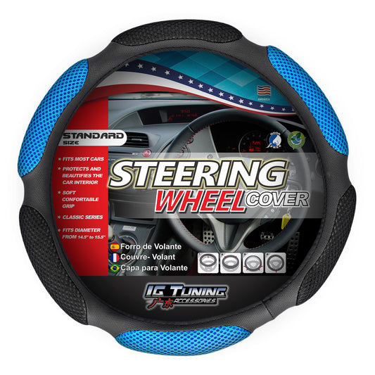 Steering Wheel Cover With Sponge in Blue-Black image 0