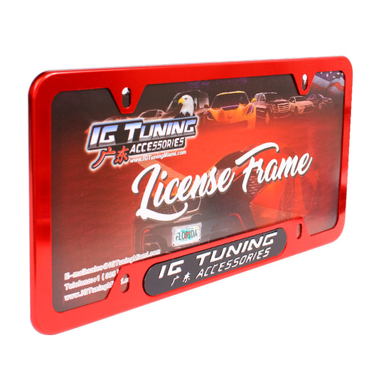 License Plate Frame Metal Red image 0