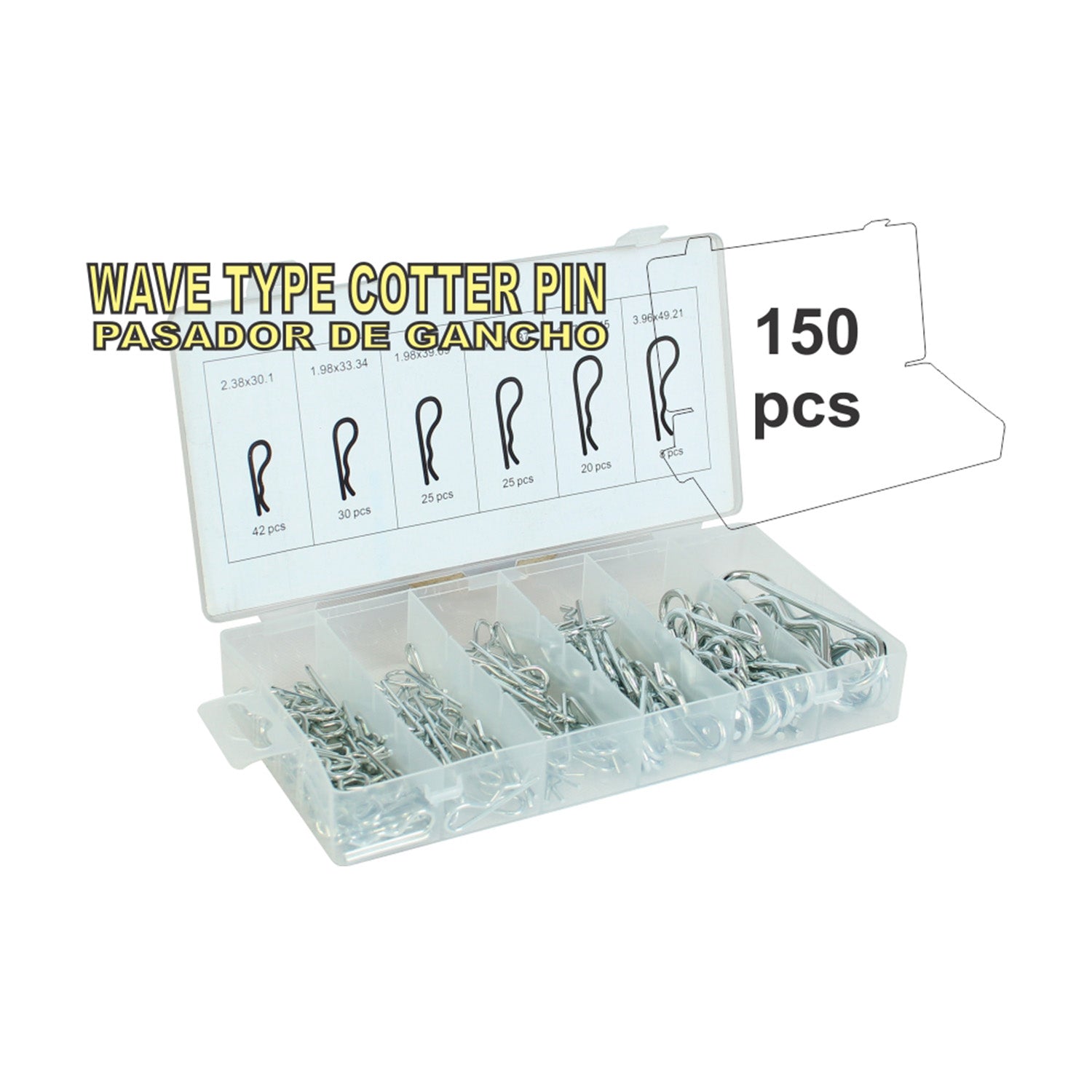 150 pcs Wave-Type Cotter Pin Combination image 0
