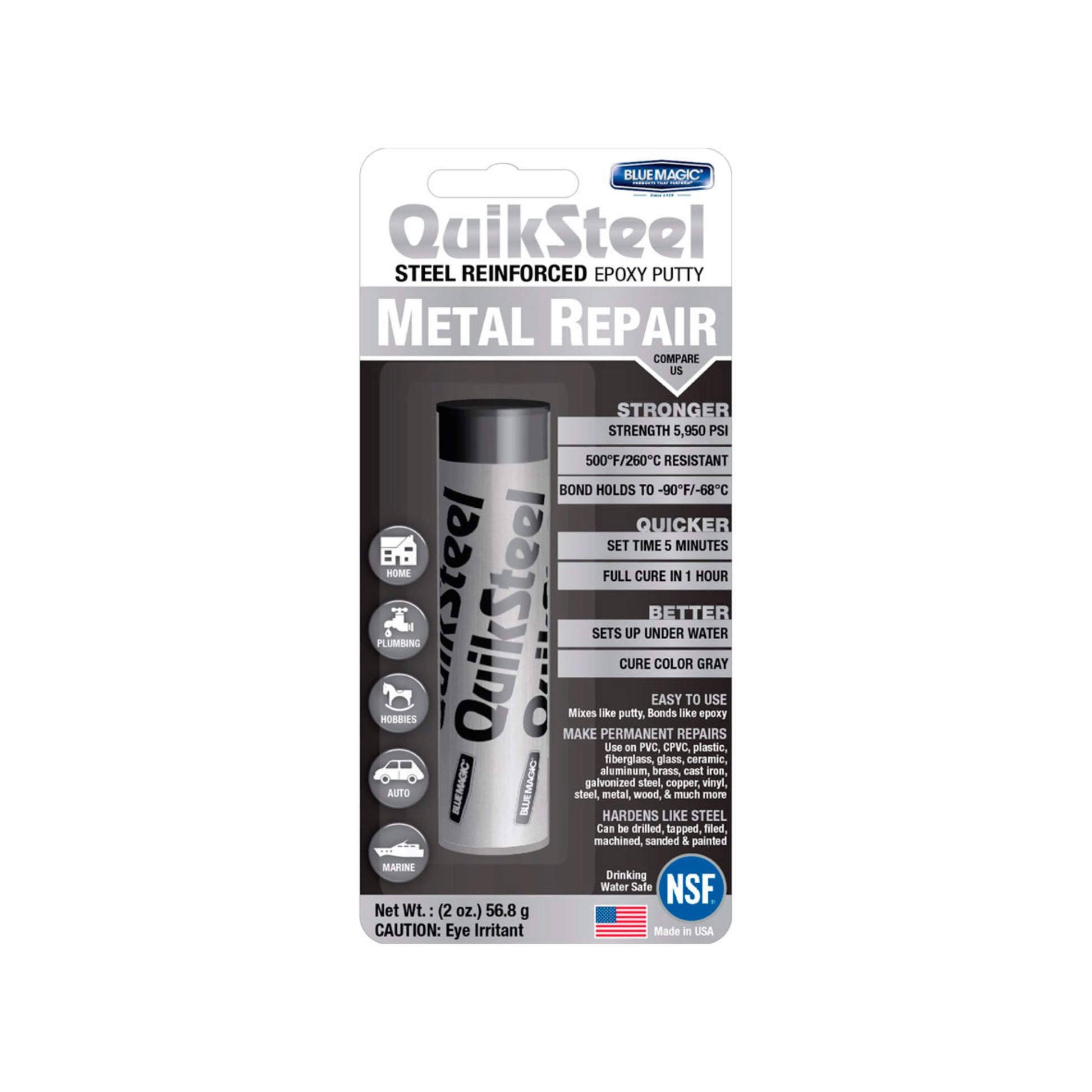 Quiksteel Epoxy Putty Metal 2 oz 48 pcs image 0