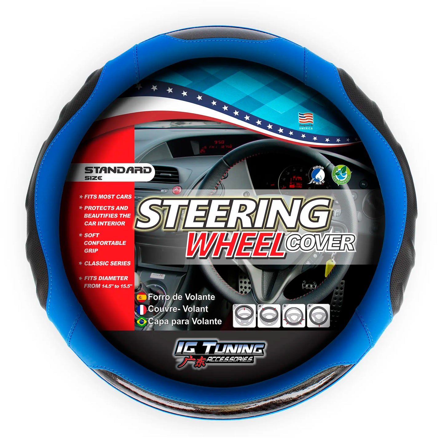 Steering wheel Cover Racing Blue image 0
