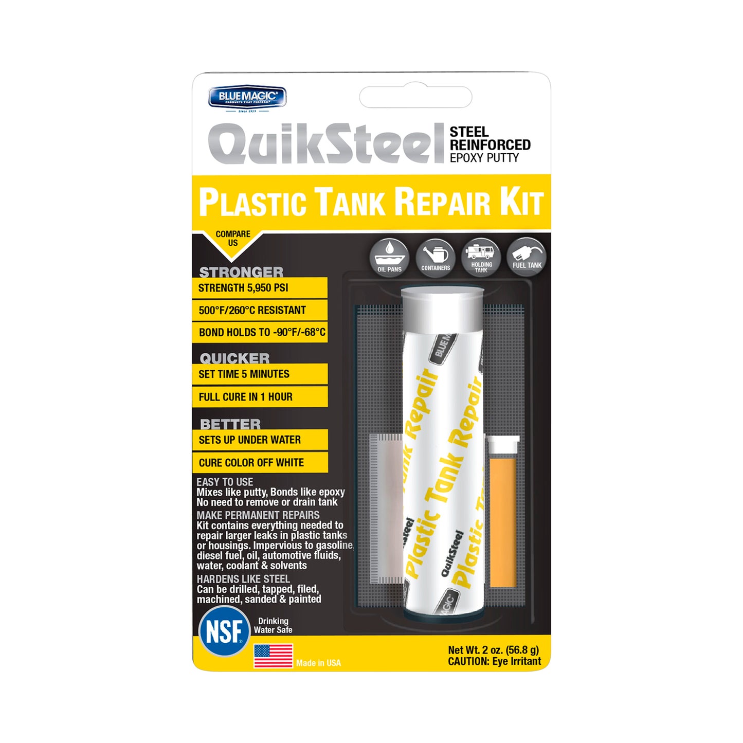 Quiksteel Epoxy  Plastic Tank Repair Kit 2 oz 48 pcs image 0