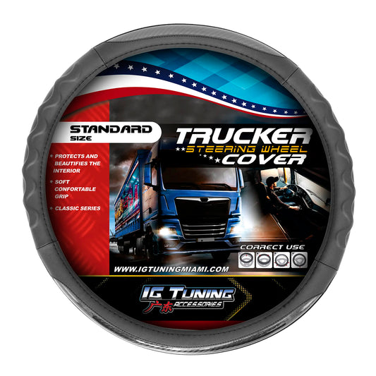 Black Steering Wheel Cover 17.71 inch image 0