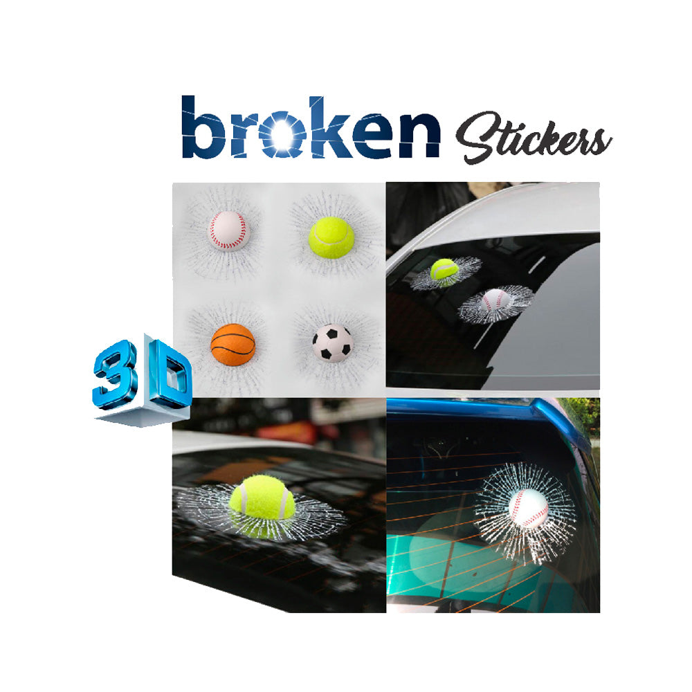 Car Stickers crazy ball broken design scratch image 0