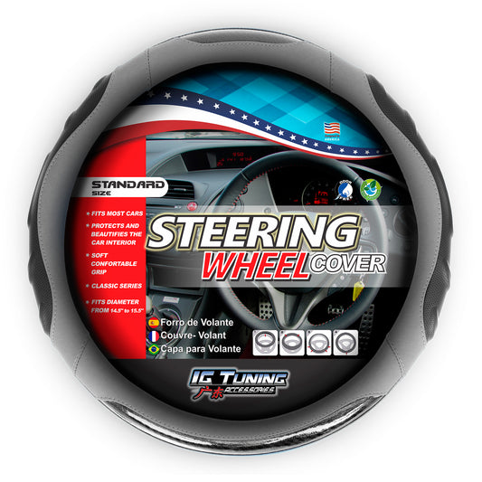 Steering Wheel Cover Racing Gray image 0
