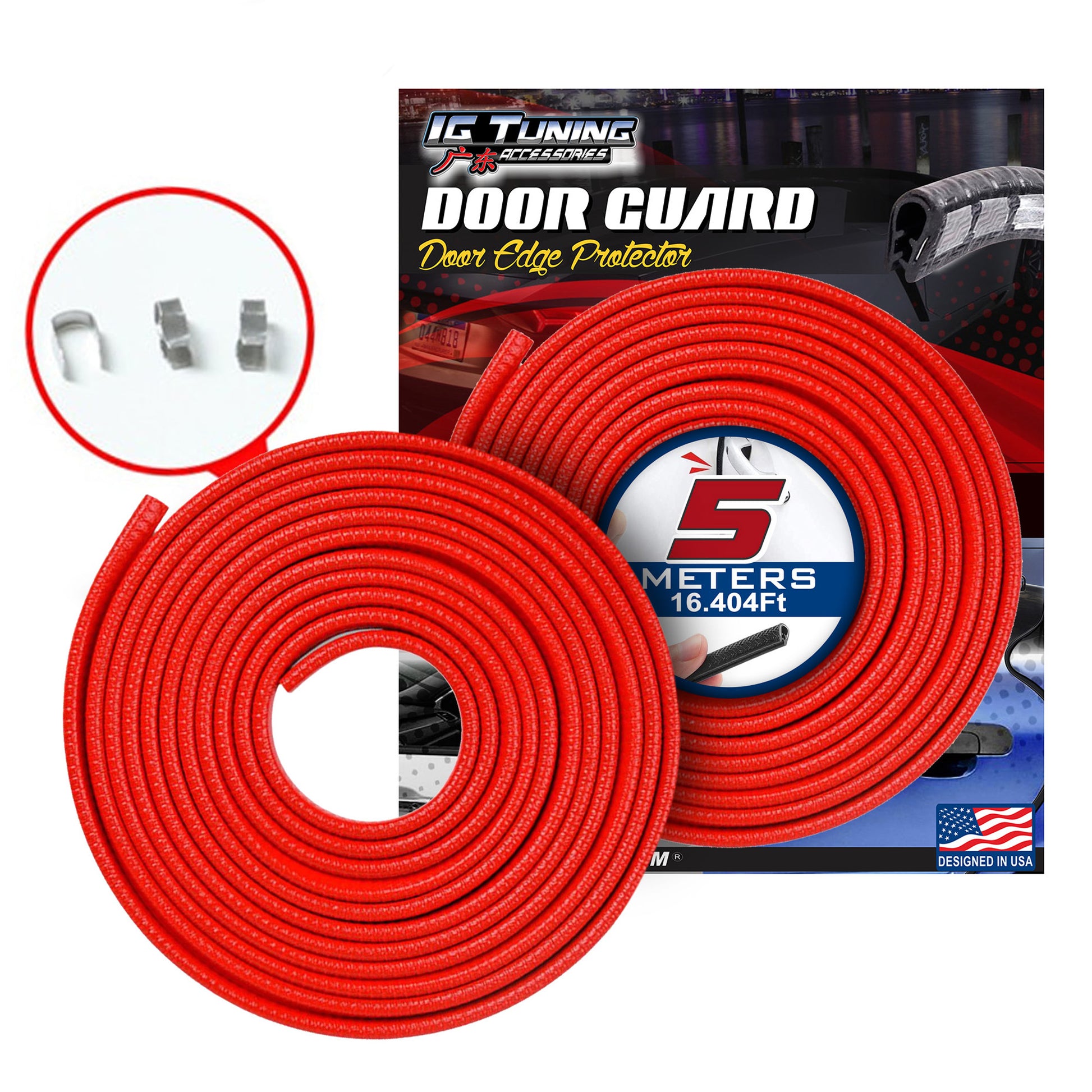 Car Door Rubber Guard Protector Strip Red image 0
