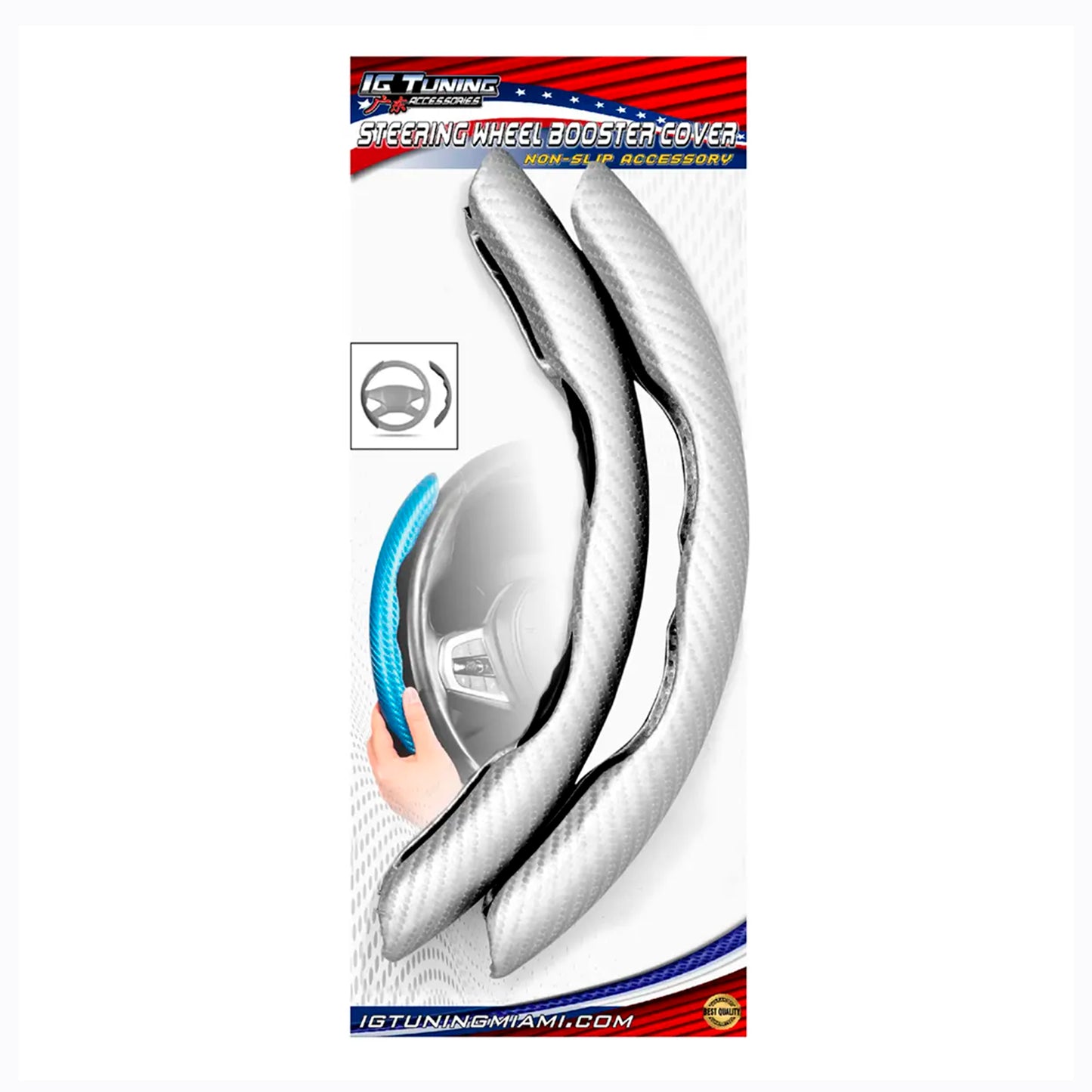 Gray Segmented Steering Wheel Cover image 0