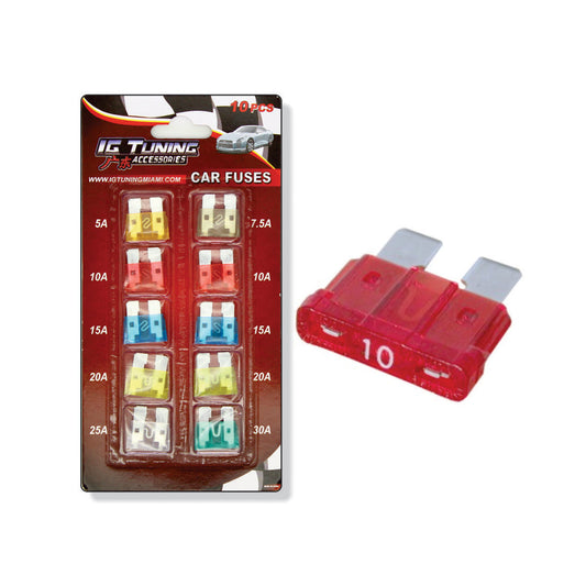 Kit  Of 10  Fuses Various Amps image 0