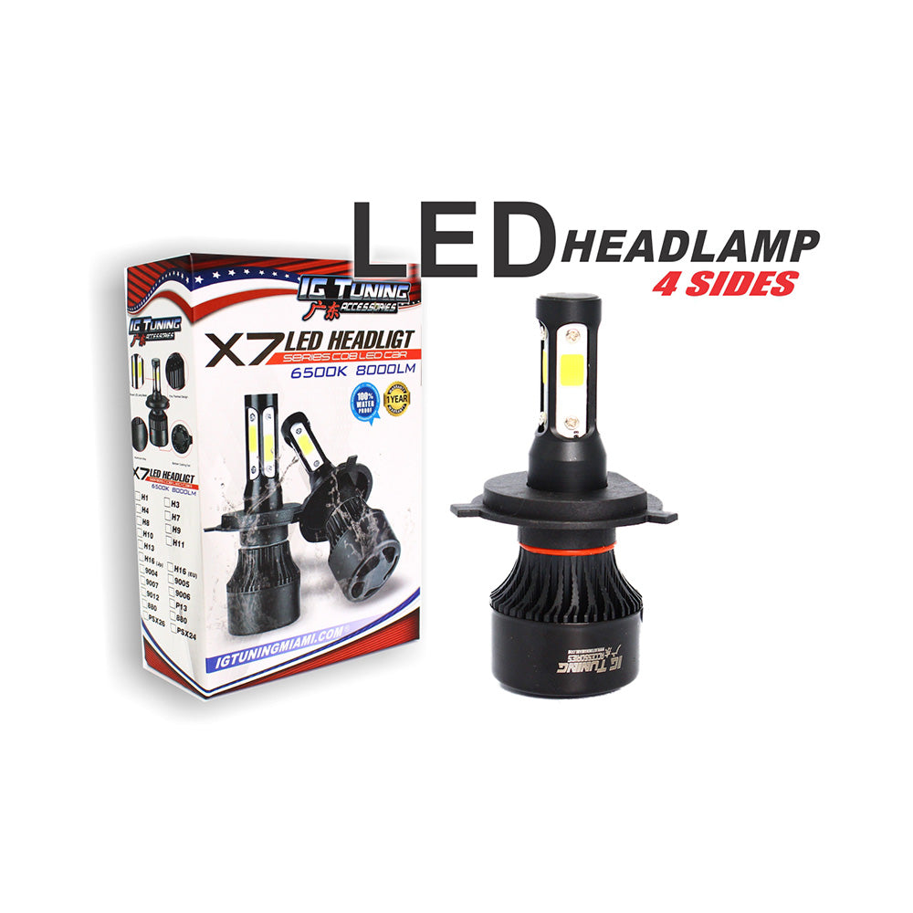 Headlight Led 4 sides Black H7 image 0