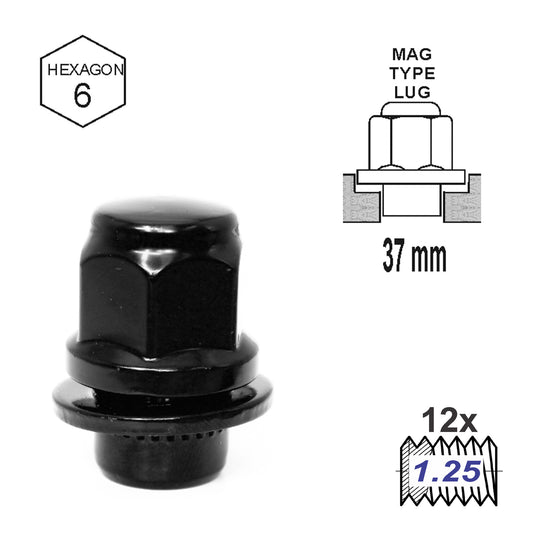 Duplex Mag Attached Washer L37 12 x 1-25 Black image 0