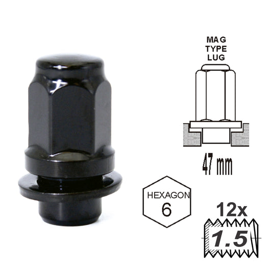 Duplex Mag Attached Washer L47 12 x 1.50 Black image 0
