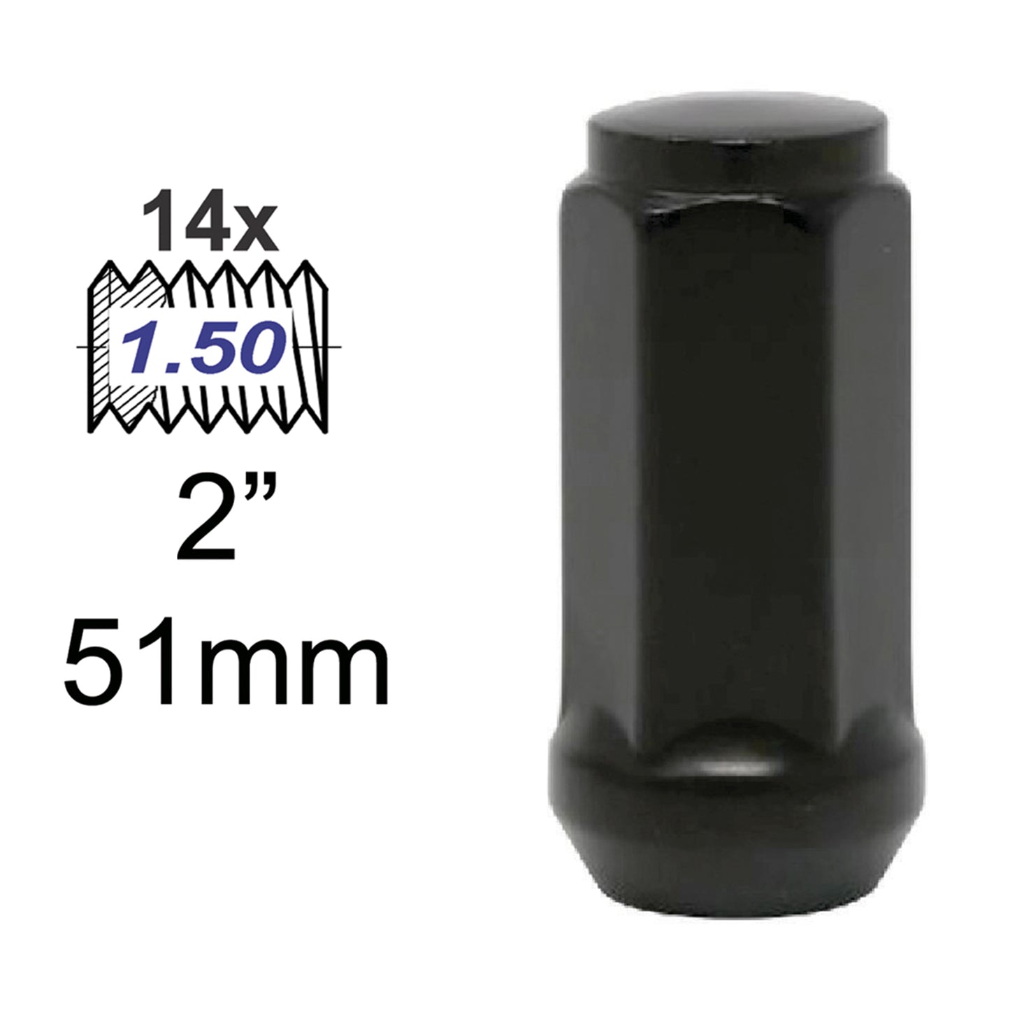 Bulge Acorn Chrome 2 in 14 x 1.50 Black image 0
