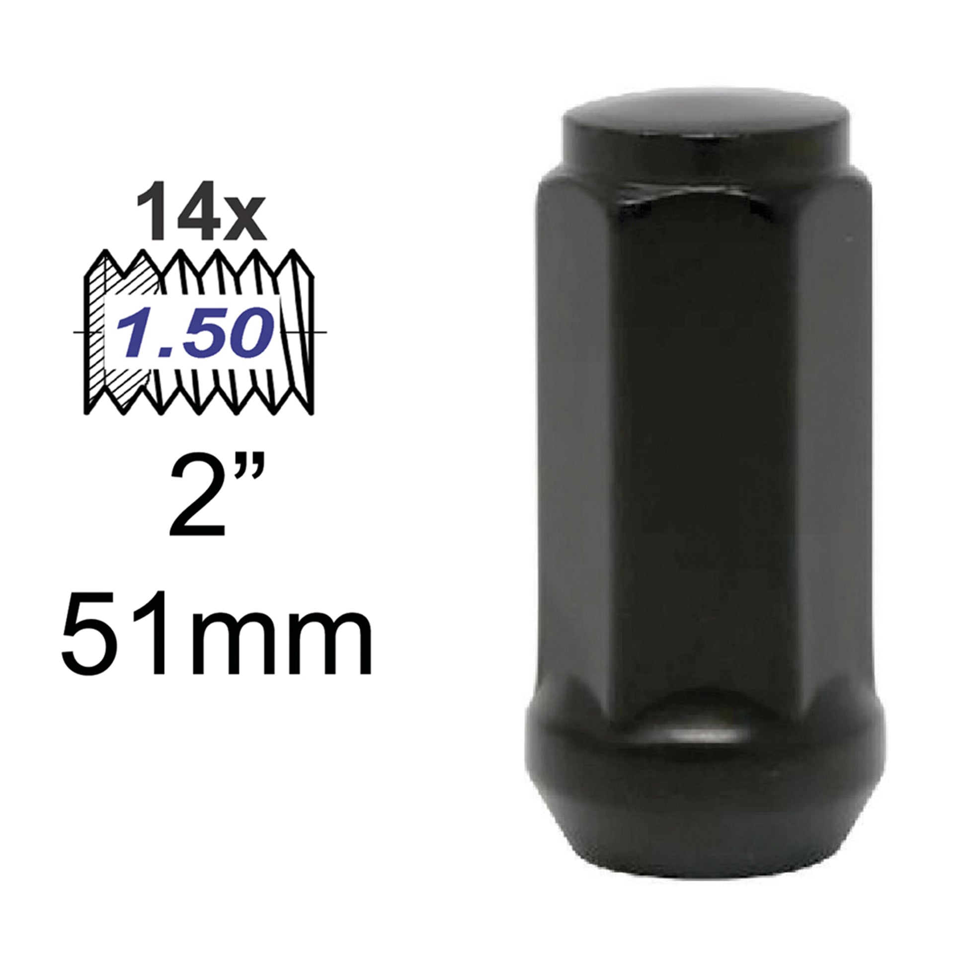 Bulge Acorn Chrome 2 in 14 x 1.50 Black image 0