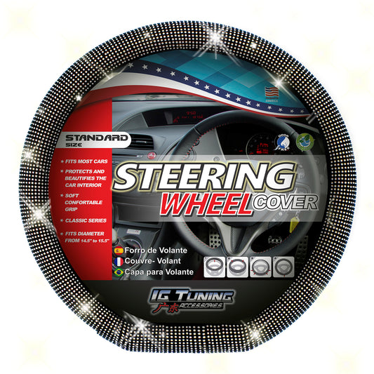 Black Sheen Steering Wheel Covers image 0