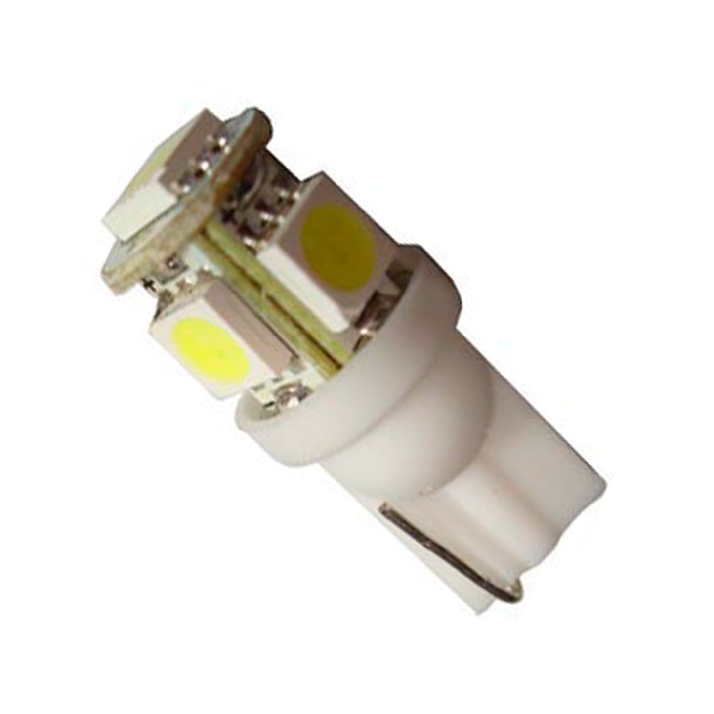 T10 5 Led Strober Flashing 2 Pcs White image 0