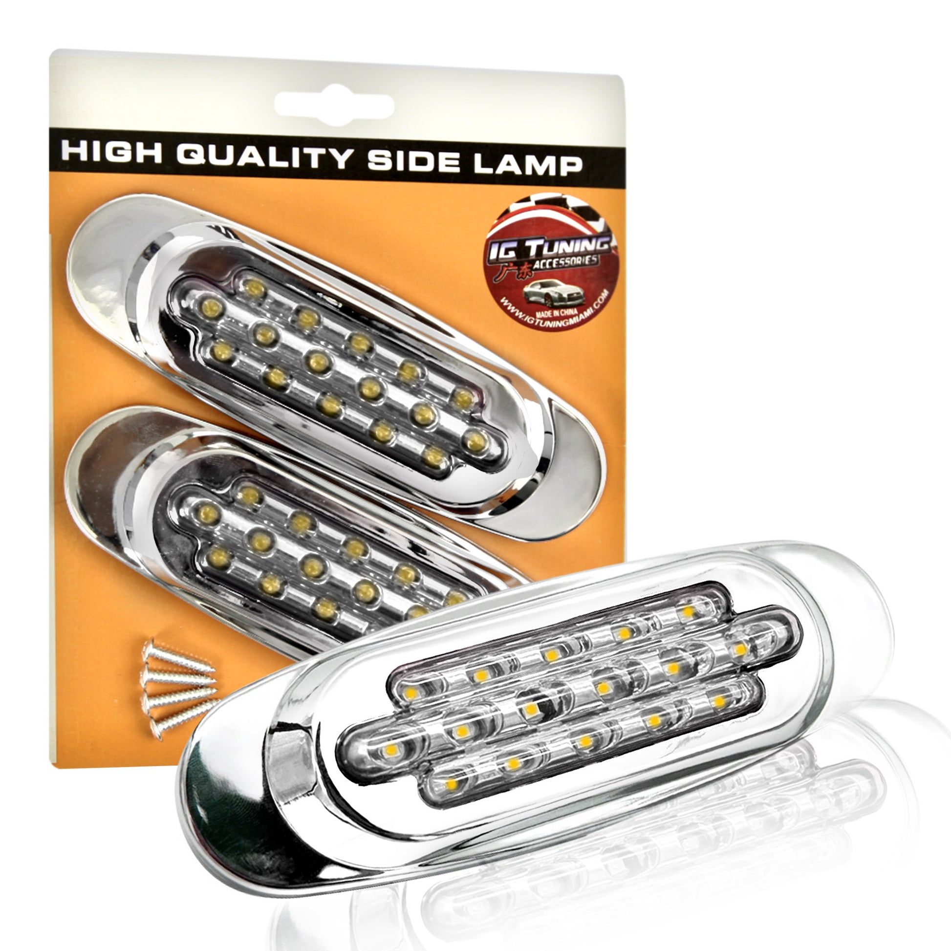 Side Lamp Chrome 16 Leds Clear 2 Pcs image 0