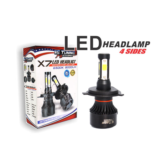 Headlight Led 4 sides Black 9006 image 0