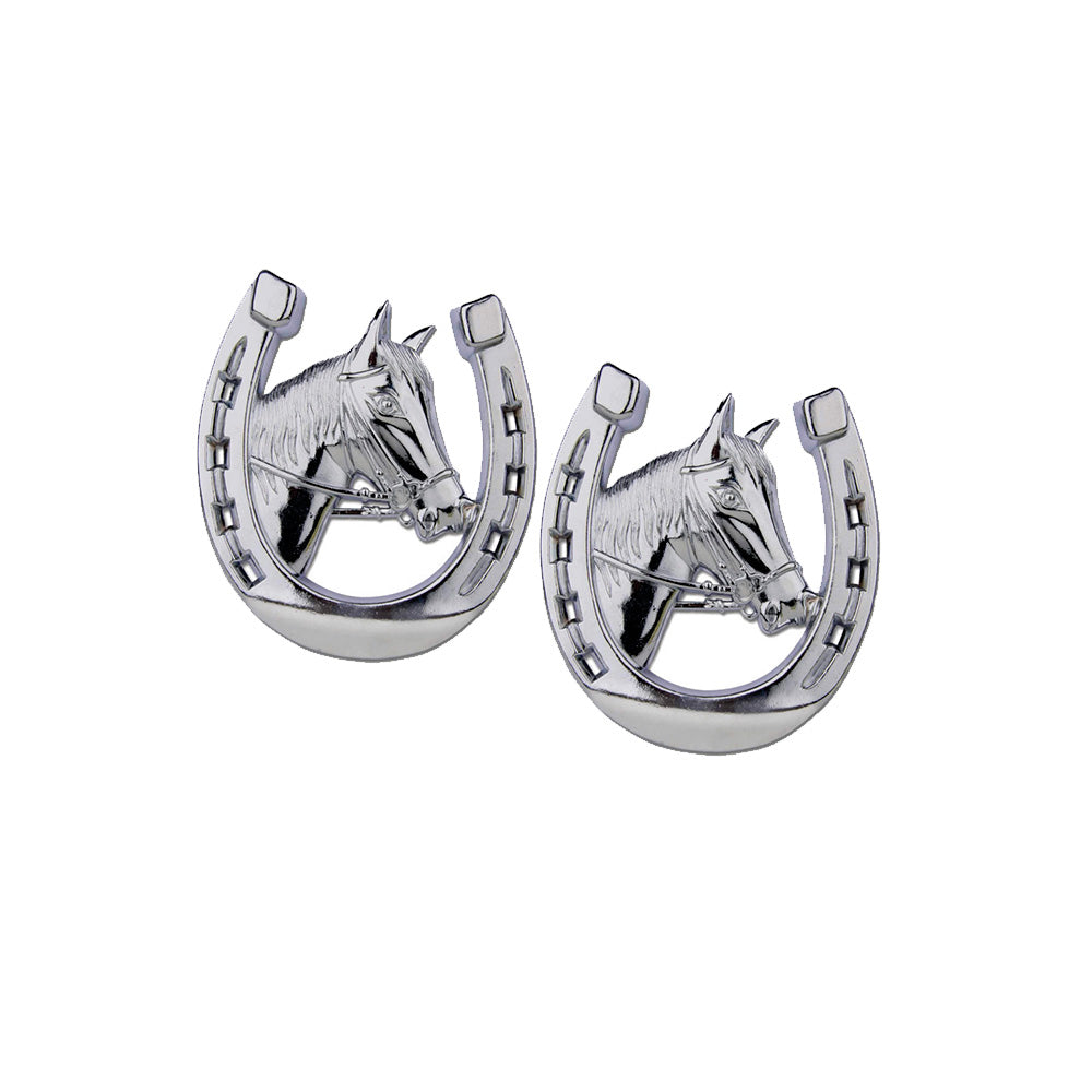 Horseshoe and Horse Head Chrome Emblem image 0