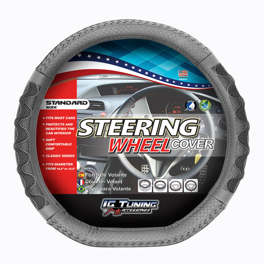 Small Black Waves Steering Wheel Cover image 0