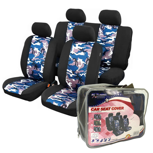 Seat Cover Military 10 pcs Blue image 0
