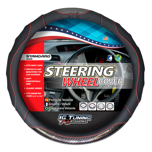 Steering Wheel Cover Waves Small Black image 0