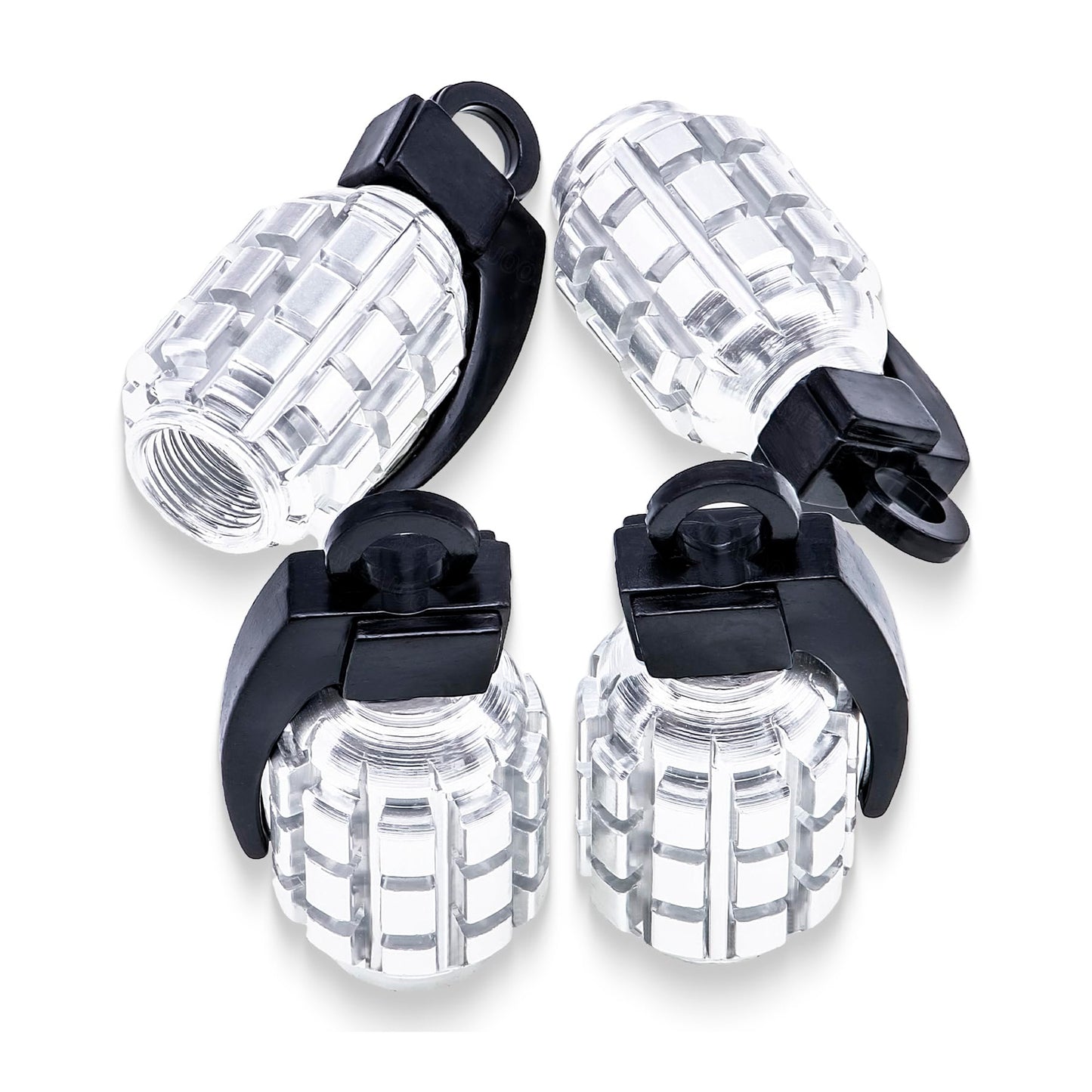 Grenade Valve Caps Chrome image 0