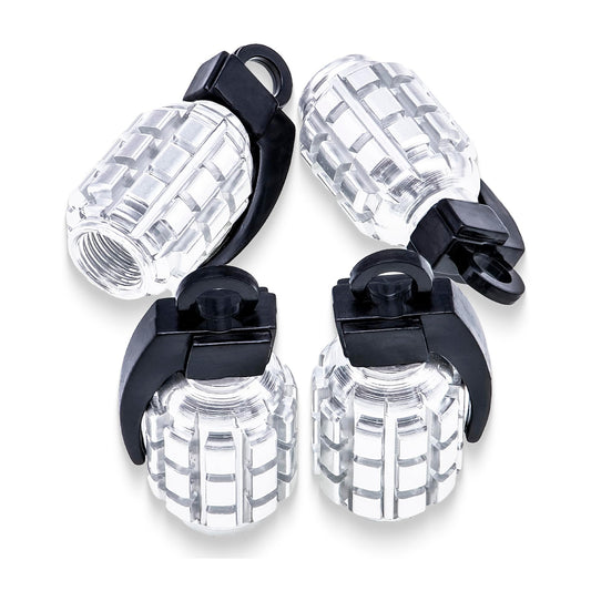 Grenade Valve Caps Chrome image 0