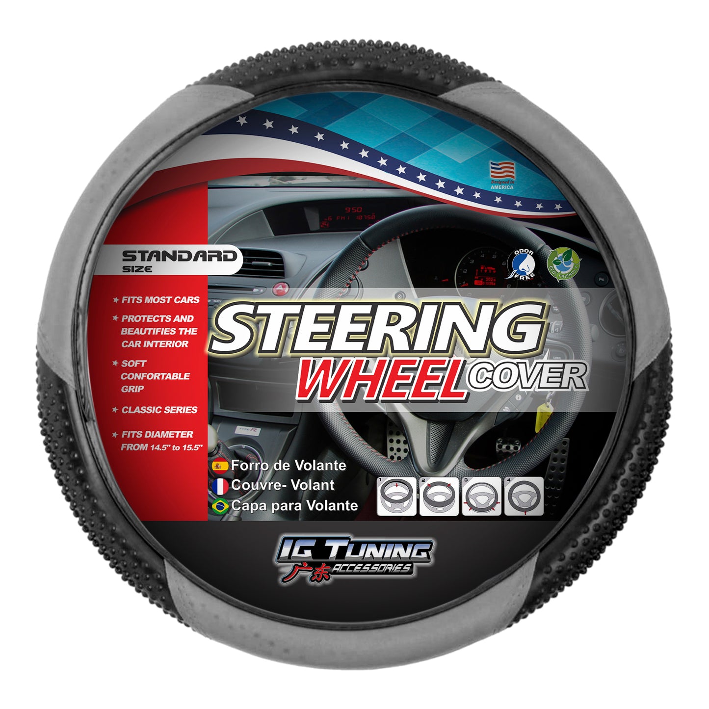 Affordable Steering Wheel Cover in Gray image 0