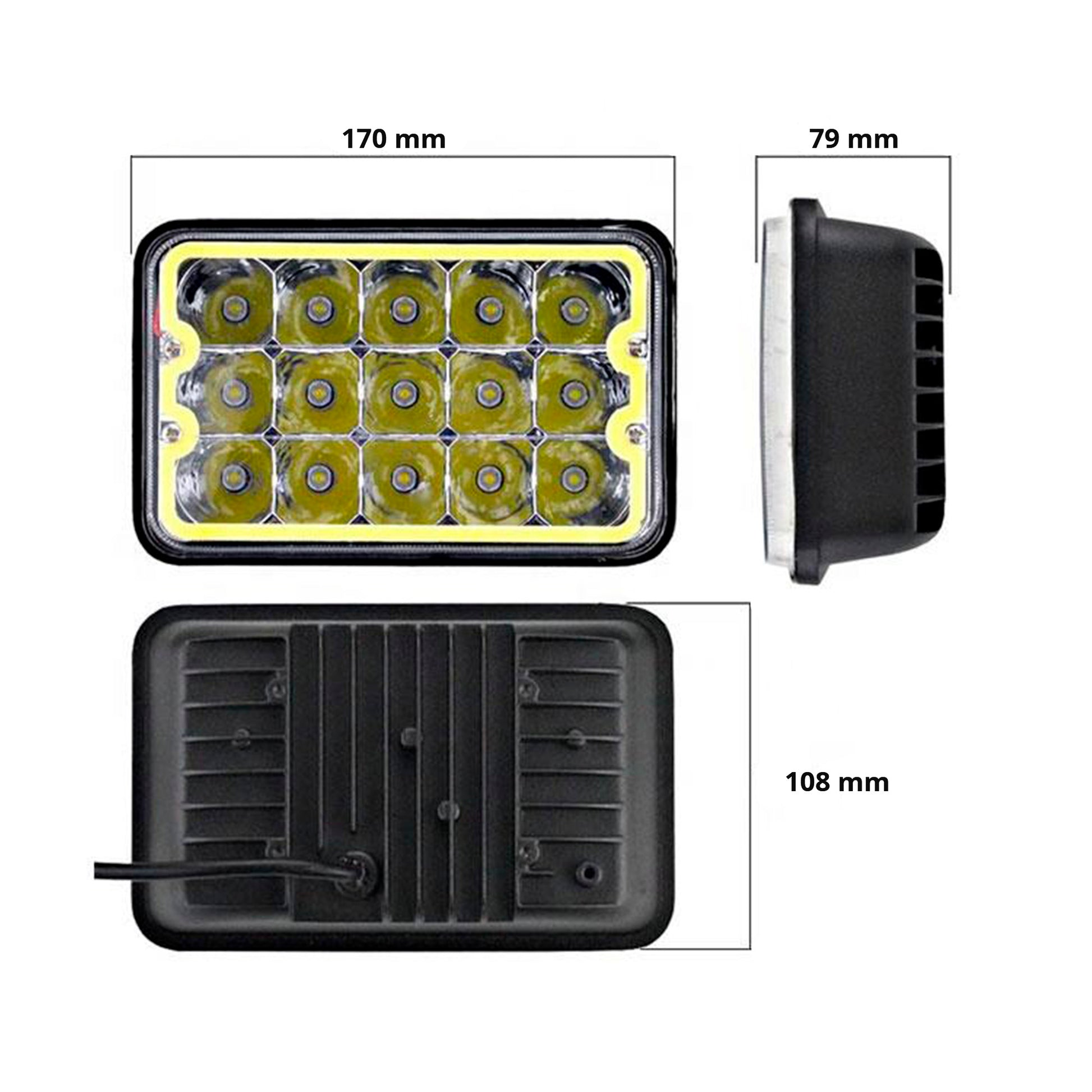LED HeadLamp 4x6 15LED Ring LED 1 pcs image 1