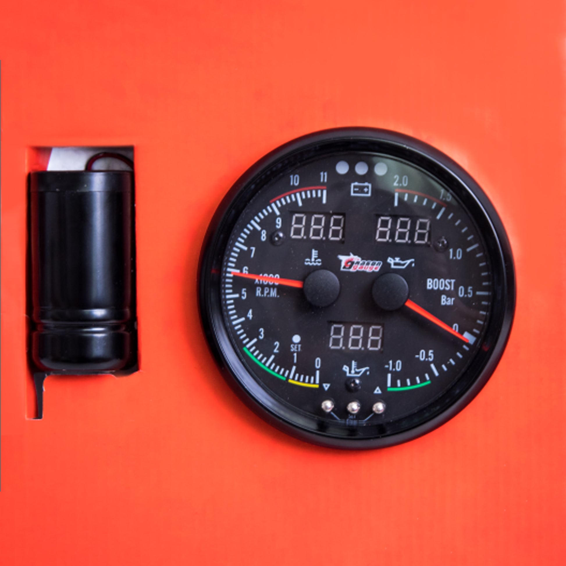 Black Background 5" Tachometer 6 in 1 Digital image 1